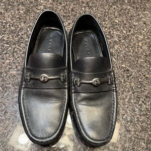 Coach Black Leather Slip-On Loafers